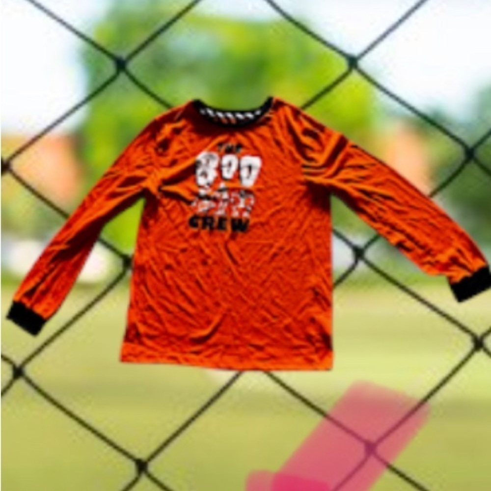 The Boo Crew Halloween Child Pajama Top XL/XG (14/16) Orange and black